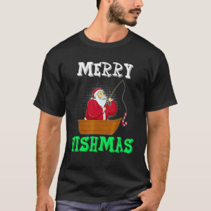 Camiseta Feliz Fishmas Pescador Nicholas Anjo