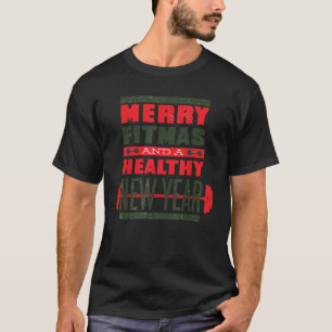 Camiseta FELIZ FITMAS SAUDÁVEL Ano NOVO Memória de Natal