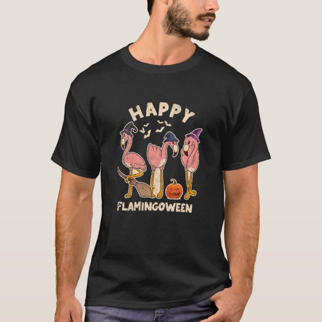Camiseta Feliz Flamingbetween Funny Flamingo Lover Hallowee (Frente)