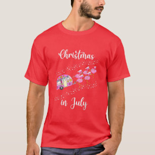 Camiseta Feliz Flamingo Cor-De-Rosa, Engraçado, Natal Do Ca