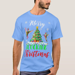 Camiseta Feliz Flocando Papais noeis Engraçado de Natal Hum