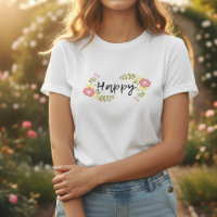 Feliz flor selvagem rosa e citação em caligrafia c