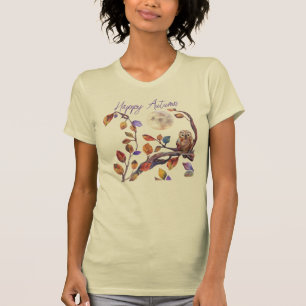 Camiseta Feliz Fogueira De Outono E Folhas De Virar