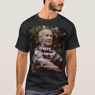 Camiseta Feliz foto de aposentadoria nome ano anos de servi
