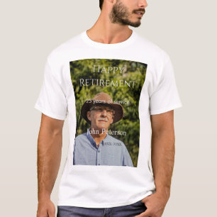 Camiseta Feliz foto de aposentadoria nome ano anos de servi