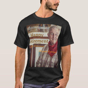 Camiseta Feliz foto de aposentadoria nome ano anos de servi