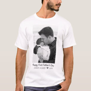 Camiseta  Feliz foto de bebê do Novo papai de Dia de os pa
