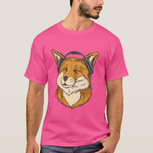 Camiseta Feliz Fox Music Lover Dance Dancer Animal Cute Ret