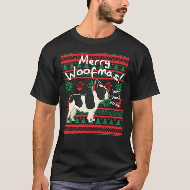 Camiseta Feliz francesa B-Ulldog Woofmas U-Gly Christmas Sw (Frente)