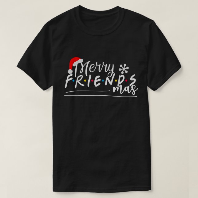 Camiseta Feliz Friendsmas Amigos Grupo de Correspondência d (Frente do Design)