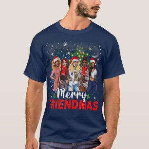 Camiseta Feliz Friendsmas Xmas Black Afro African Proud San