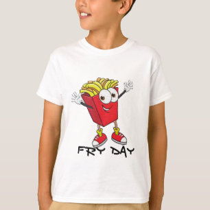Camiseta Feliz Fryday Engraçado Tee - Fries Franceses - Cam