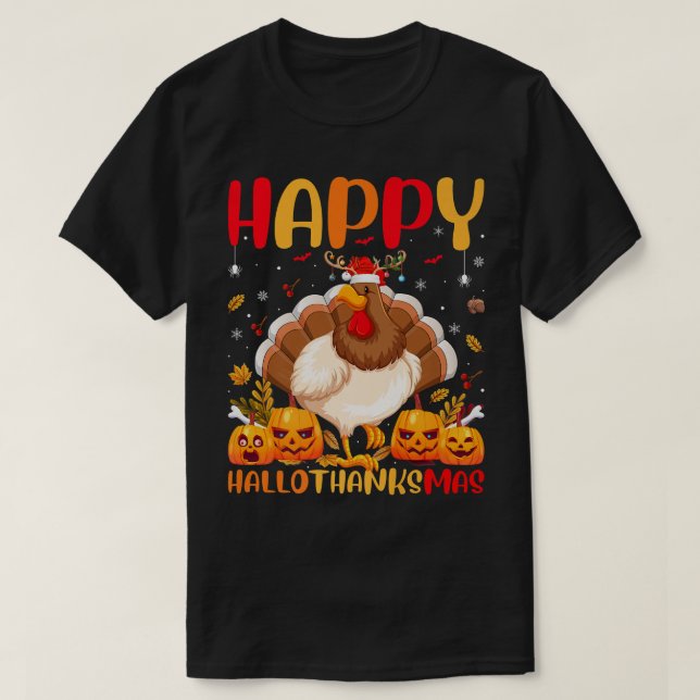 Camiseta Feliz Galinha Chicken Feliz Alô, Obrigado (Frente do Design)