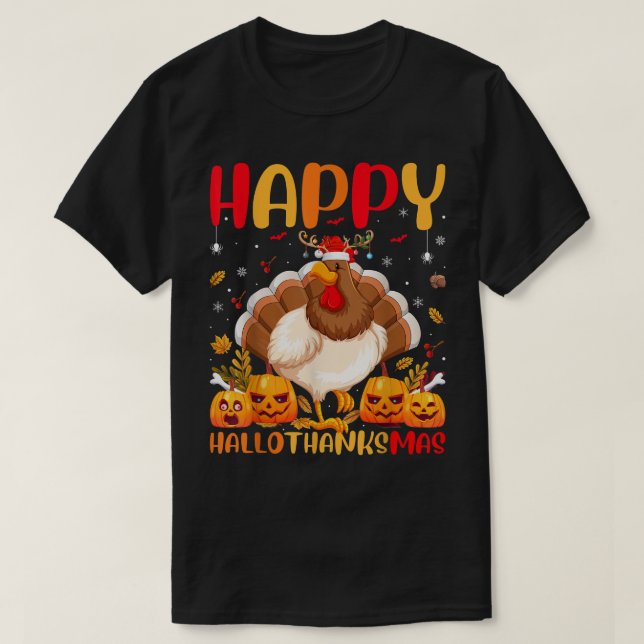 Camiseta Feliz Galinha Chicken Feliz Alô, Obrigado (Frente do Design)