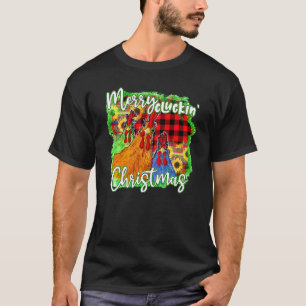 Camiseta Feliz Galinha Natalina Galinha Girassol Búfalo