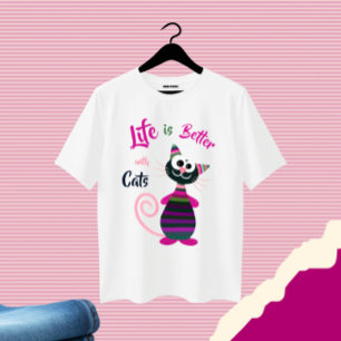 Camiseta Feliz gato colorido