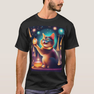 Camiseta Feliz gato comemorando o aniversário, travesseiro