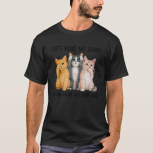 Camiseta Feliz Gato de Cheertee me faz feliz Gente faz minh