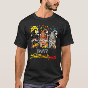 Camiseta Feliz Gato Gnomos Hallothanksmas Gato