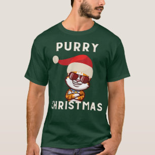 Camiseta Feliz Gato Legal Feliz Gato Feliz de Natal Pão Uni