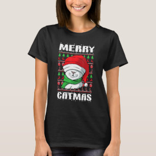 Camiseta Feliz Gato Natal Feio Natal Gato 1