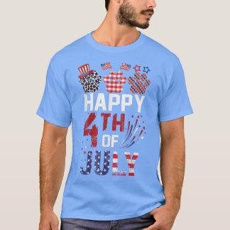 Camiseta Feliz Gato Patriótico Feliz 4 de julho Independênc