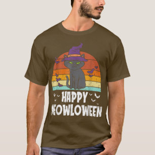 Camiseta Feliz Gato Preto Meowloween No Halloween Vi De Pum