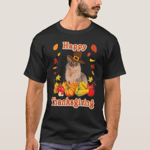 Camiseta Feliz Gato Somali de Ação de Graças Que Estou Agra