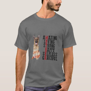 Camiseta Feliz German shepherd de Dia de as mães Cachorro M