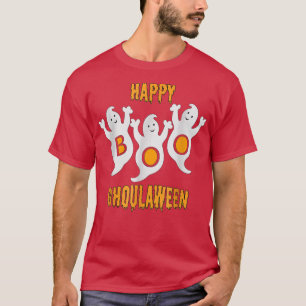 Camiseta Feliz Ghoulabetween Halloween Cute Ghosts Trio Com