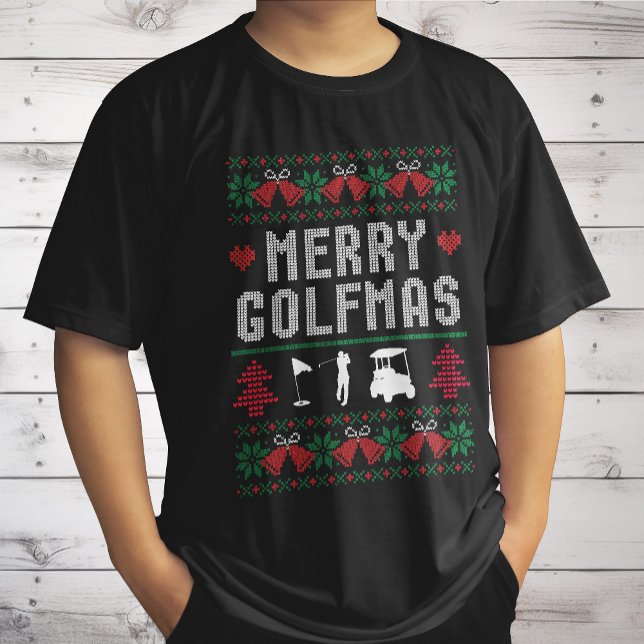 Camiseta Feliz Golfe Golfe Golfe Golfe no Natal Feio (Criador carregado)