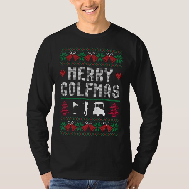 Camiseta Feliz Golfe Golfe Golfe Golfe no Natal Feio (Frente)