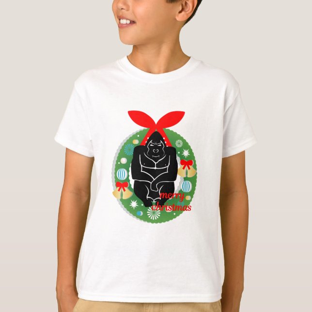Camiseta Feliz gorila de natal (Frente)