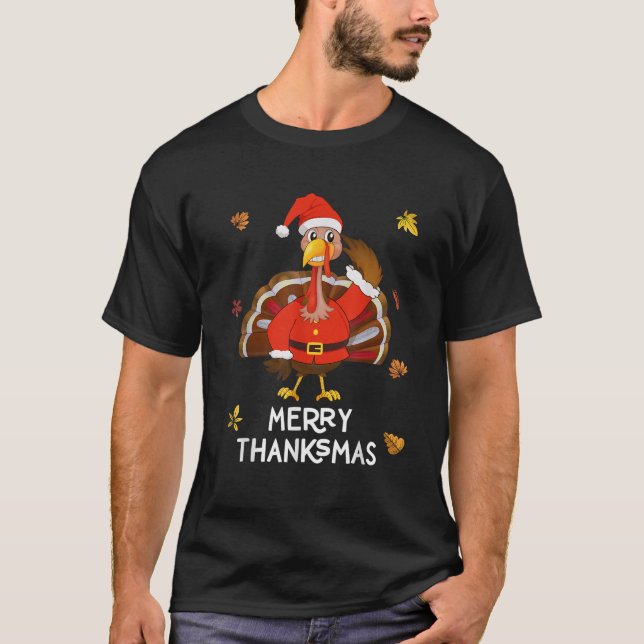 Camiseta Feliz Graças Ação de Graças à Turquia Feliz Natal (Frente)