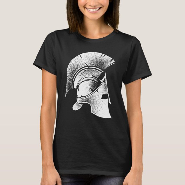 Camiseta Feliz Grego Helmet Grego Gladiador Cute Homens (Frente)