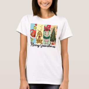 Camiseta Feliz Grinchmas Colagem de Férias