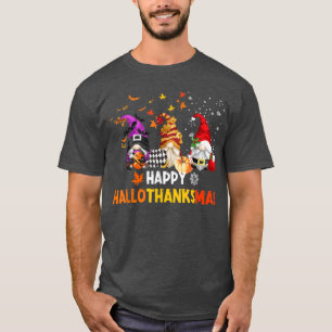 Camiseta Feliz Hallo do Gnomo HalloweenObrigadoMas Obrigado