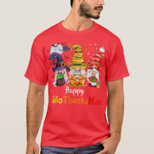 Camiseta Feliz Hallo dos Gnomos das Halloween Obrigado Mas 