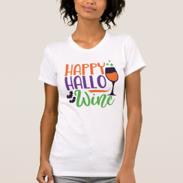 Camiseta Feliz Hallo Wine Engraçado Adulto Halloween