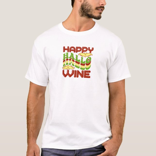 Camiseta Feliz Hallo Wine halloween (Frente)
