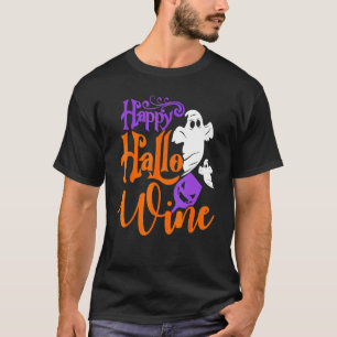 Camiseta Feliz Hallo Wine Halloween Graphic Bebendo