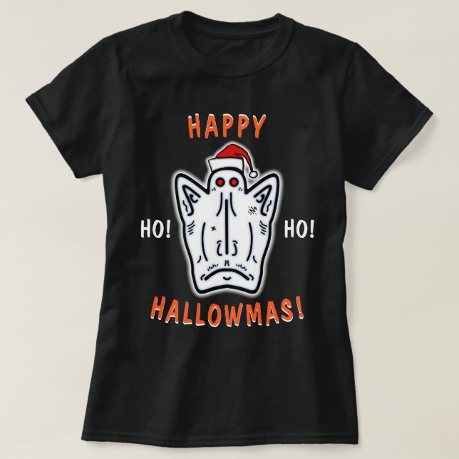 Camiseta Feliz HalloMas (Halloween + X-Mas)! v2 T-Shirt (Frente do Design)