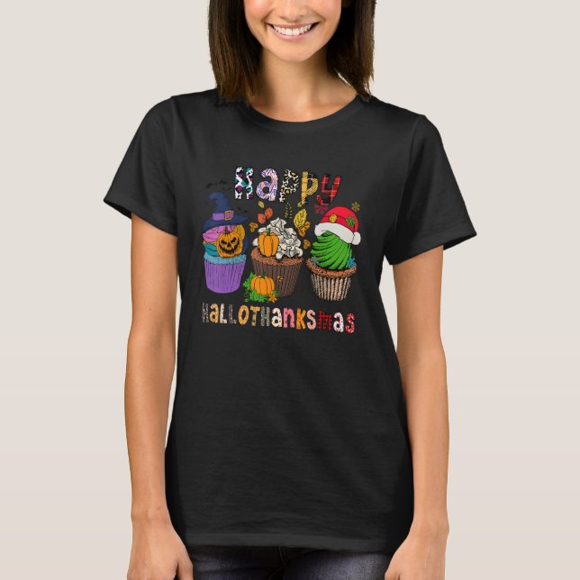 Camiseta Feliz HalloObrigadoMas Halloween Papai Noel (Frente)