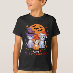 Camiseta Feliz Hallot de Natal para gatos de Dia das Bruxas