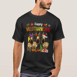 Camiseta Feliz Hallothanksmas 2021, Ação de Graças, Cabra c