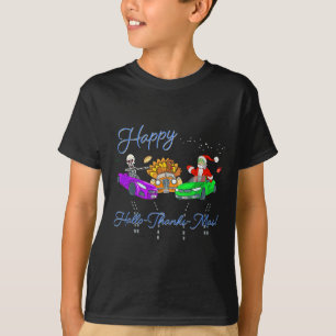 Camiseta Feliz Hallothanksmas a cair no Natal Holida