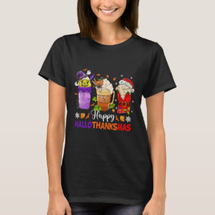 Camiseta Feliz Hallothanksmas Café Obrigados de Dia das Bru