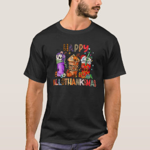 Camiseta Feliz Hallothanksmas Café Obrigados de Dia das Bru