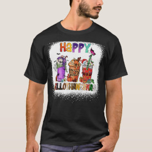 Camiseta Feliz Hallothanksmas Café Obrigados de Dia das Bru