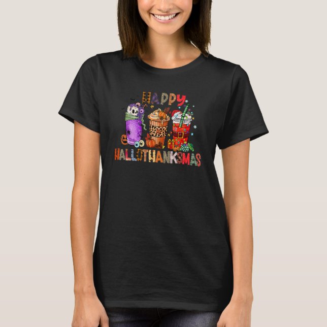 Camiseta Feliz Hallothanksmas Café Pumpkin Spice Ch (Frente)